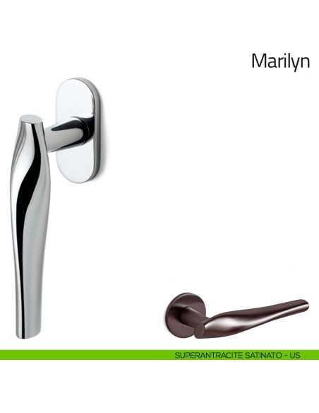 Maniglia per finestra martellina DK Marilyn Olivari bassa superantracite satinato