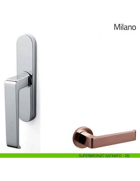 Maniglia per finestra cremonese Milano Olivari superbronzo satinato