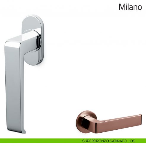 Maniglia per finestra martellina DK Milano Olivari superbronzo satinato