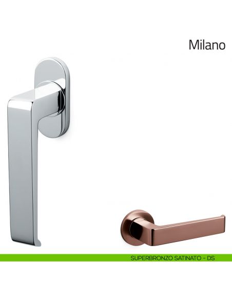 Maniglia per finestra martellina DK Milano Olivari superbronzo satinato