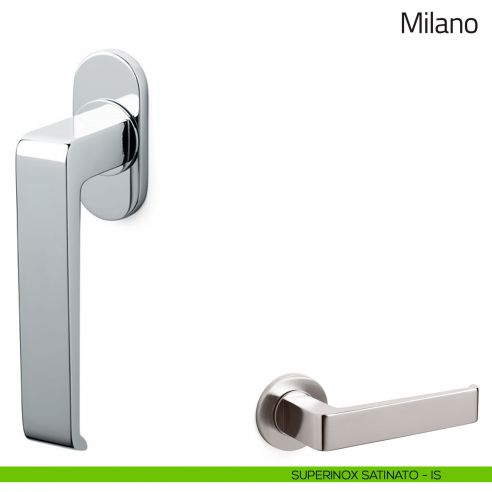 Maniglia per finestra martellina DK Milano Olivari superinox satinato