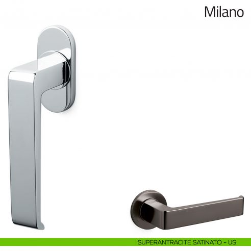 Maniglia per finestra martellina DK Milano Olivari superantracite satinato