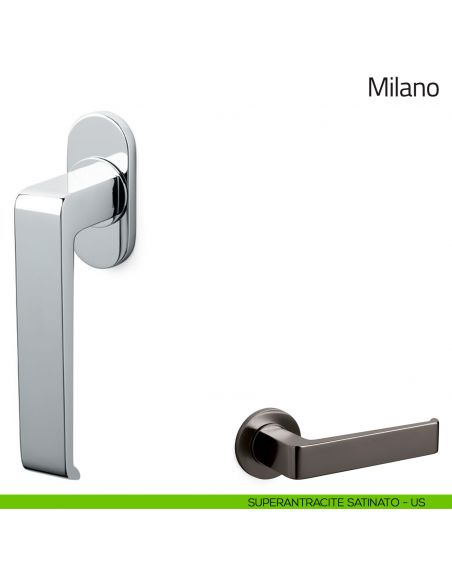 Maniglia per finestra martellina DK Milano Olivari superantracite satinato
