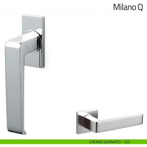Maniglia per finestra martellina DK Milano Q Olivari cromo satinato