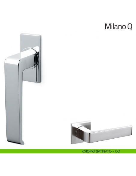 Maniglia per finestra martellina DK Milano Q Olivari cromo satinato