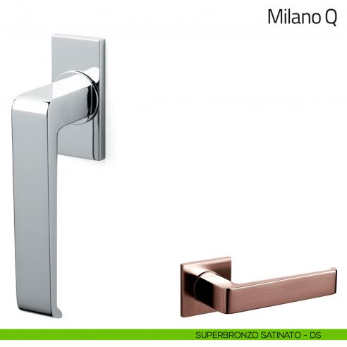 Maniglia per finestra martellina DK Milano Q Olivari superbronzo satinato