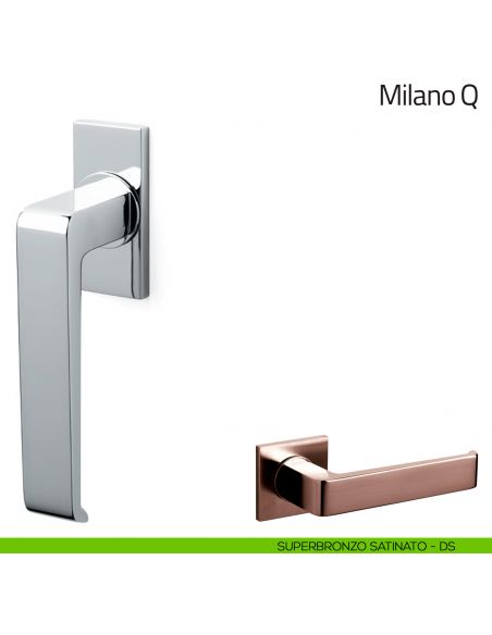Maniglia per finestra martellina DK Milano Q Olivari superbronzo satinato