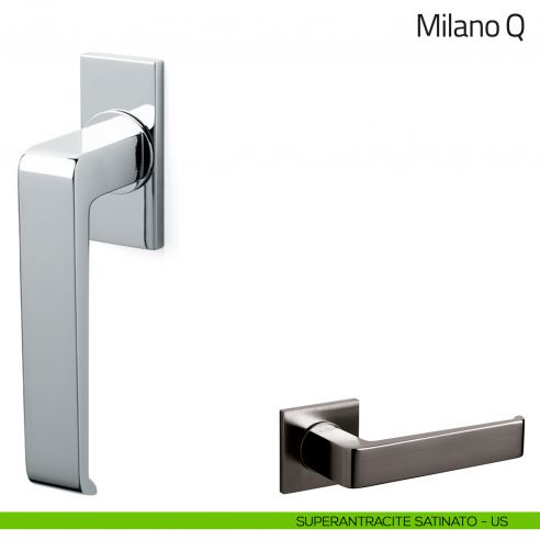 Maniglia per finestra martellina DK Milano Q Olivari superantracite satinato