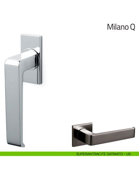 Maniglia per finestra martellina DK Milano Q Olivari superantracite satinato