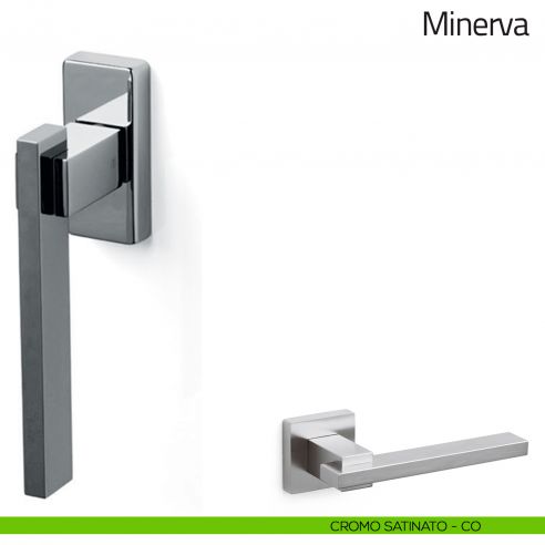 Maniglia per finestra martellina DK Minerva Olivari cromo satinato