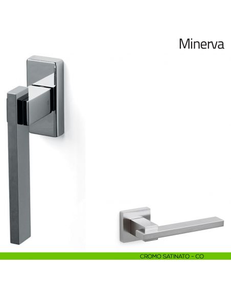 Maniglia per finestra martellina DK Minerva Olivari cromo satinato