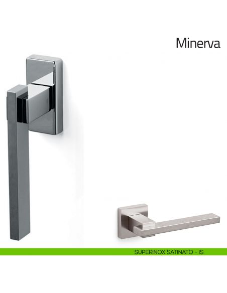 Maniglia per finestra martellina DK Minerva Olivari superinox satinato