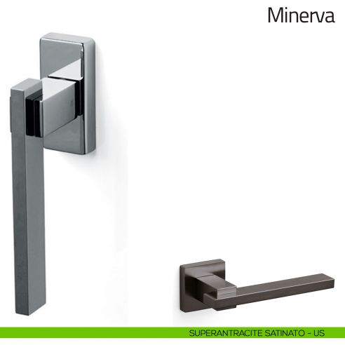 Maniglia per finestra martellina DK Minerva Olivari superantracite satinato