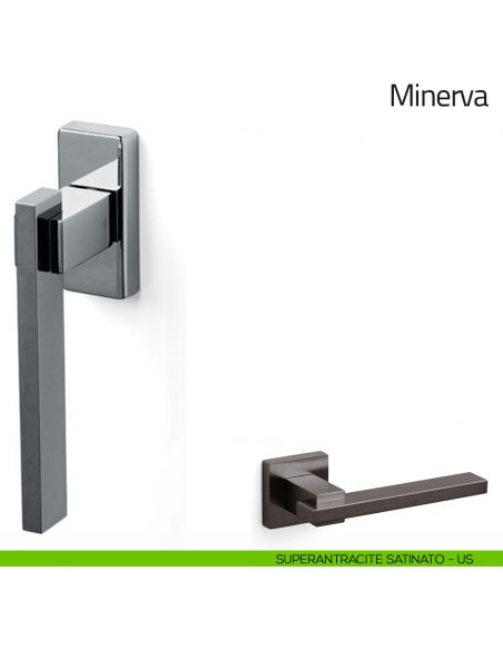 Maniglia per finestra martellina DK Minerva Olivari superantracite satinato