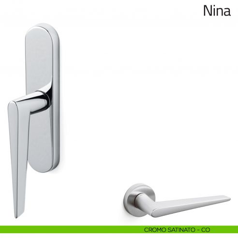 Maniglia per finestra cremonese Nina Olivari cromo satinato
