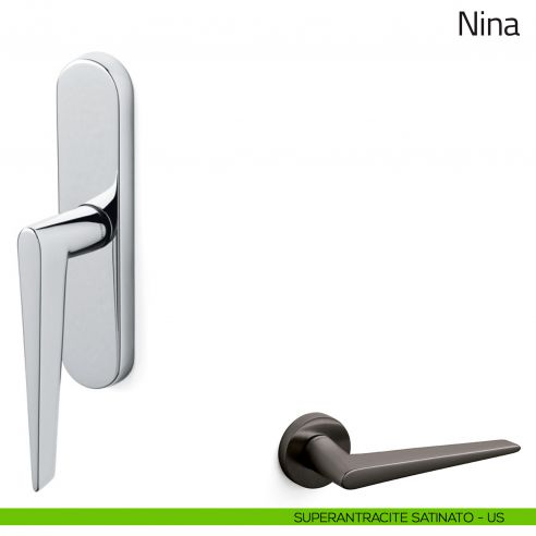 Maniglia per finestra cremonese Nina Olivari superantracite satinato