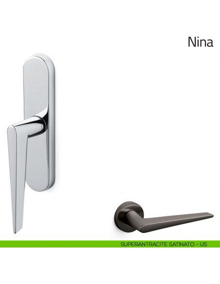 Maniglia per finestra cremonese Nina Olivari superantracite satinato