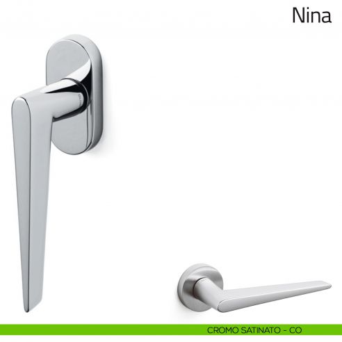 Maniglia per finestra martellina DK Nina Olivari cromo satinato