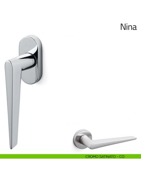 Maniglia per finestra martellina DK Nina Olivari cromo satinato