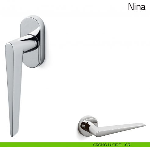 Maniglia per finestra martellina DK Nina Olivari cromo lucido
