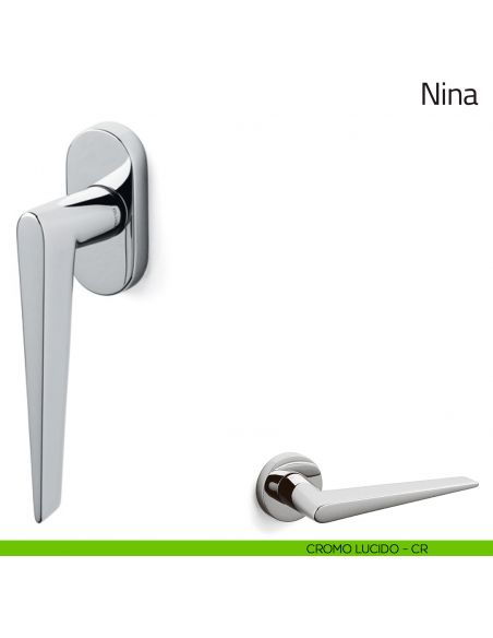 Maniglia per finestra martellina DK Nina Olivari cromo lucido