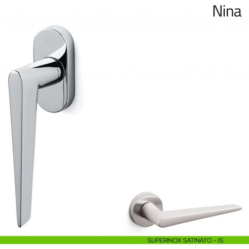 Maniglia per finestra martellina DK Nina Olivari superinox satinato