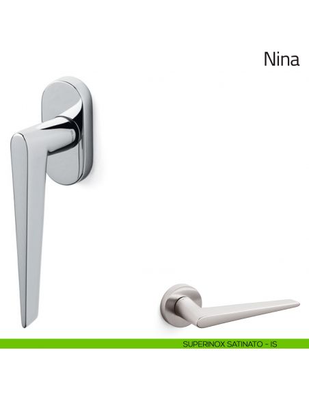 Maniglia per finestra martellina DK Nina Olivari superinox satinato