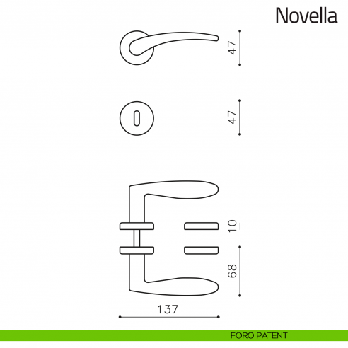 Maniglia per porta Novella Olivari foro patent