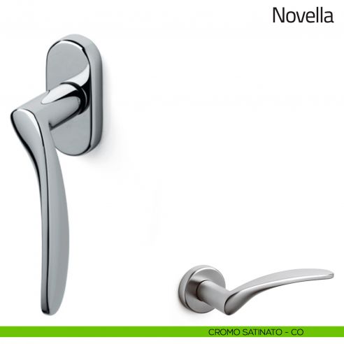 Maniglia per finestra martellina DK Novella Olivari cromo satinato