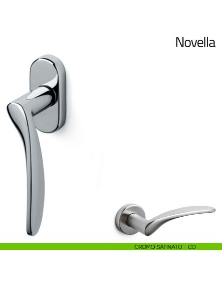 Maniglia per finestra martellina DK Novella Olivari cromo satinato