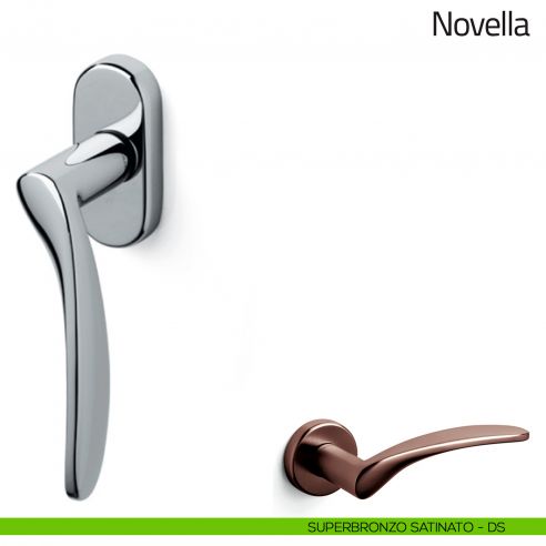 Maniglia per finestra martellina DK Novella Olivari superbronzo satinato