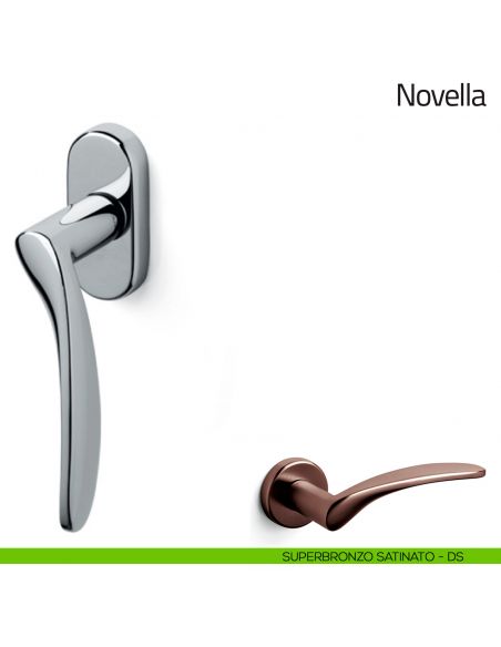 Maniglia per finestra martellina DK Novella Olivari superbronzo satinato