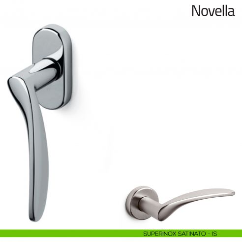 Maniglia per finestra martellina DK Novella Olivari superinox satinato