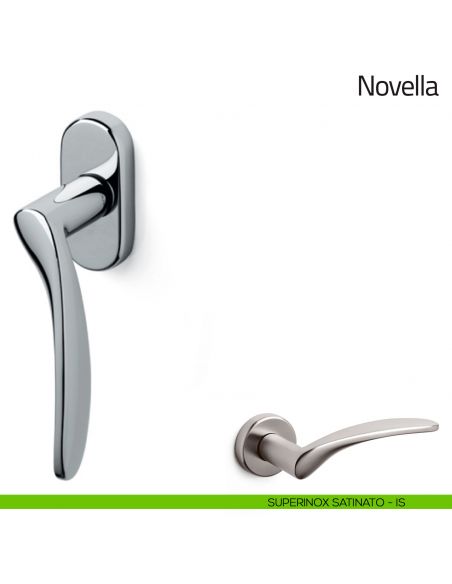 Maniglia per finestra martellina DK Novella Olivari superinox satinato