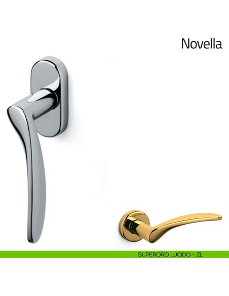 Maniglia per finestra martellina DK Novella Olivari superoro lucido