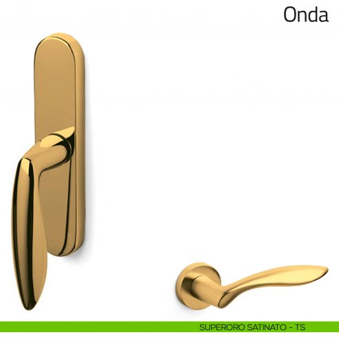 Maniglia per finestra cremonese Onda Olivari superoro satinato