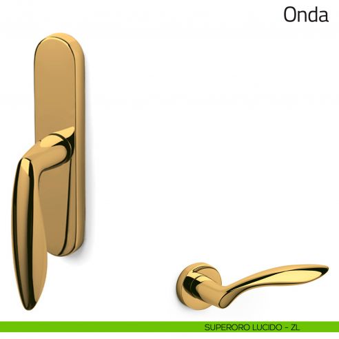 Maniglia per finestra cremonese Onda Olivari superoro lucido