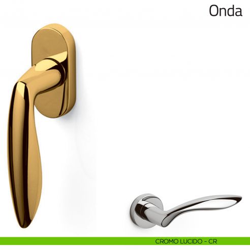 Maniglia per finestra martellina DK Onda Olivari cromo lucido