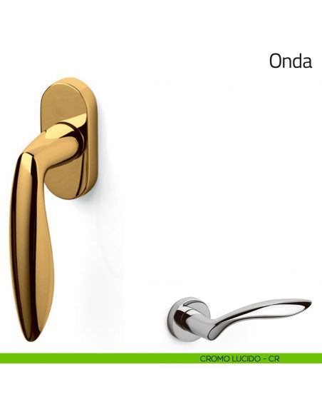 Maniglia per finestra martellina DK Onda Olivari cromo lucido