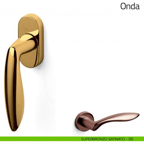 Maniglia per finestra martellina DK Onda Olivari superbronzo satinato