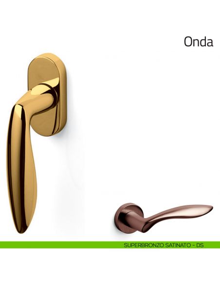 Maniglia per finestra martellina DK Onda Olivari superbronzo satinato