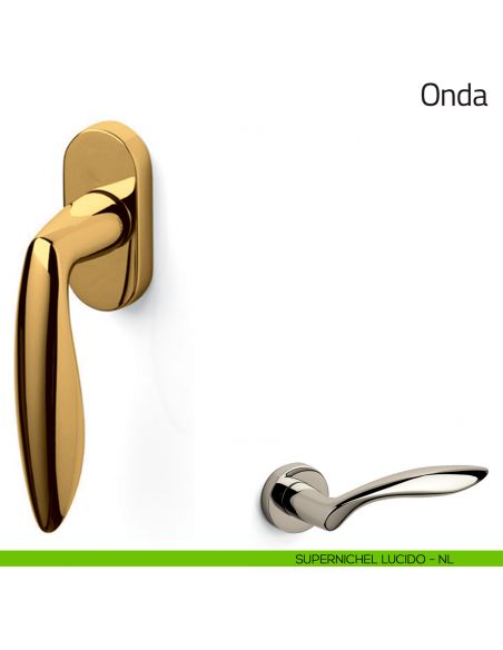 Maniglia per finestra martellina DK Onda Olivari supernichel lucido