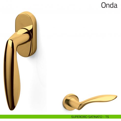 Maniglia per finestra martellina DK Onda Olivari superoro satinato