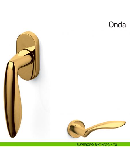 Maniglia per finestra martellina DK Onda Olivari superoro satinato