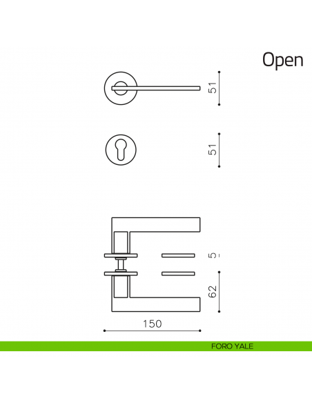 Maniglia per porta Open Olivari foro yale