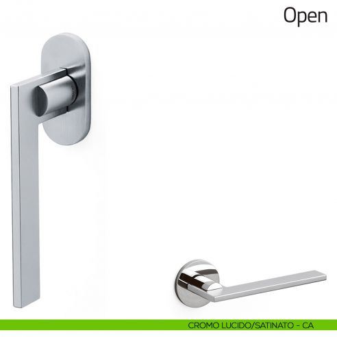 Maniglia per finestra martellina DK Open Olivari cromo lucido/satinato