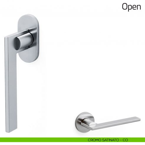 Maniglia per finestra martellina DK Open Olivari cromo satinato