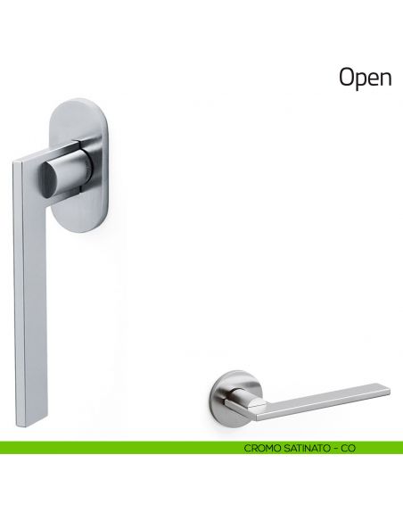 Maniglia per finestra martellina DK Open Olivari cromo satinato
