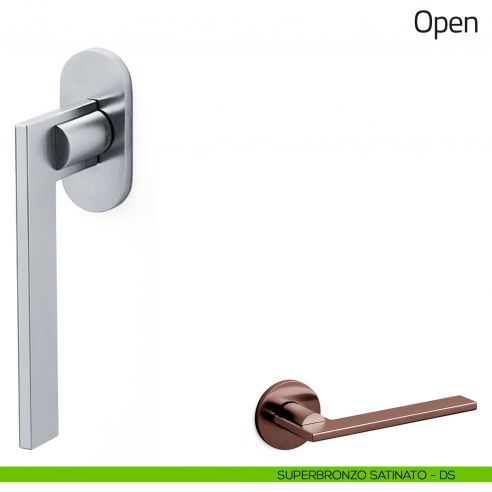 Maniglia per finestra martellina DK Open Olivari superbronzo satinato
