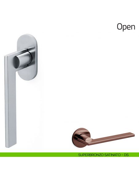 Maniglia per finestra martellina DK Open Olivari superbronzo satinato